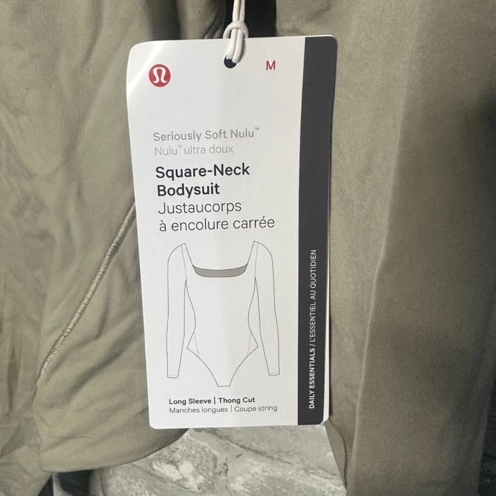 Lululemon Nulu Square Neck Bodysuit Long Sleeve Thong Cut NWT Size Medium (RVSN) - Picture 11 of 16